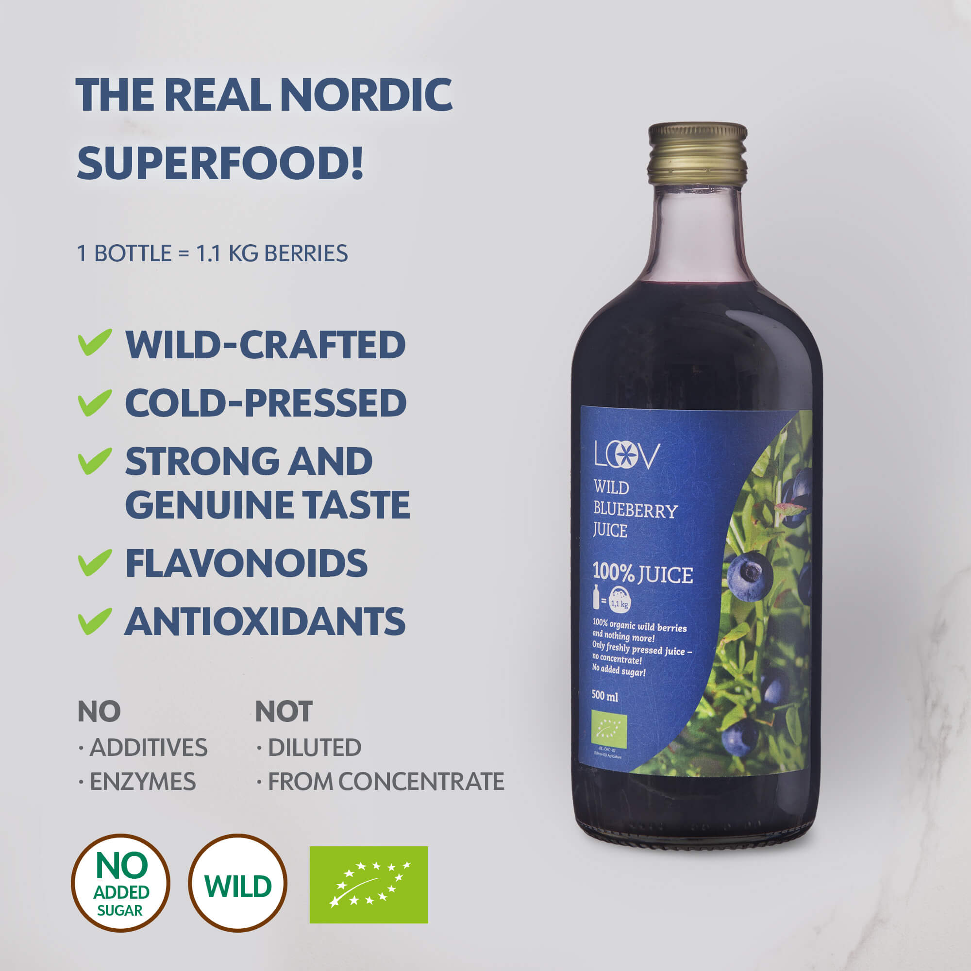 Sumo Mirtilos Selvagens - Wild Blueberry Juice - 0,5l