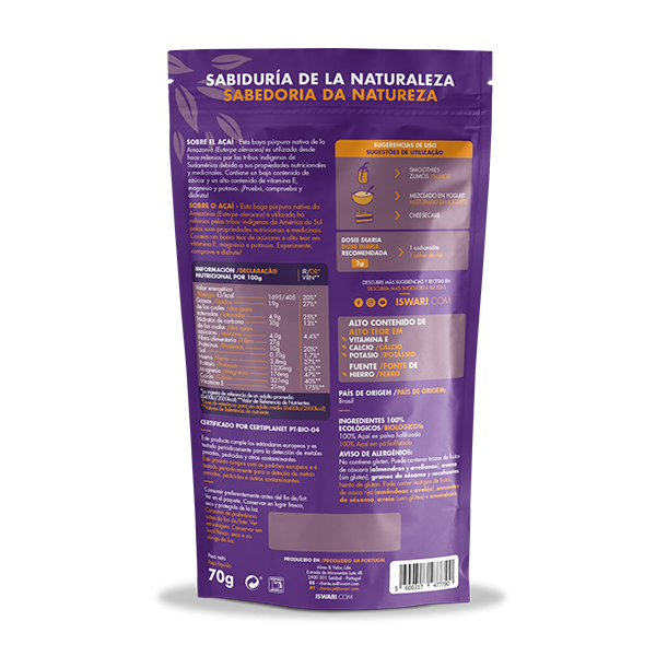 Açaí liofilizado - Orgánico - 70g 